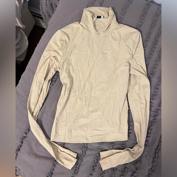 Princess Polly Elysium Long Sleeve Turtleneck Top Bone - Picture 4 of 5